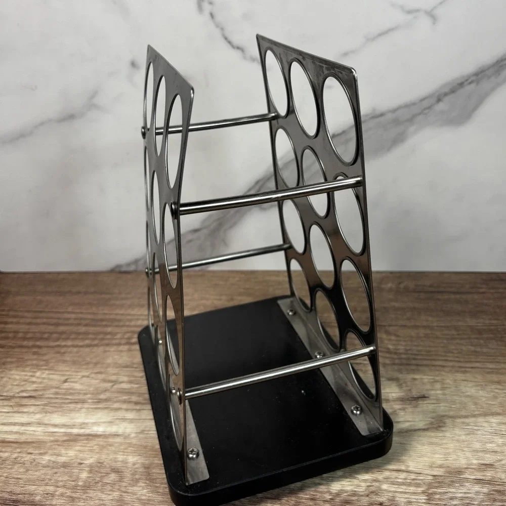 Kamenstein‎ Silver Metal Coffee Pod Caddy Organizer, 24 Pod Storage, Rotating